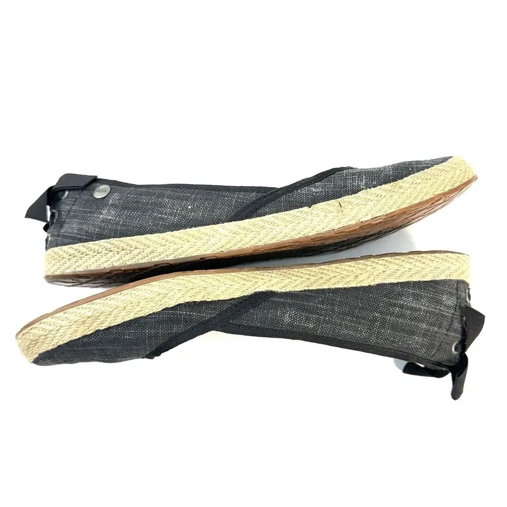 UGG Australia Indah Cotton Ballet Flats Black Gray 1003493 Women’s Size 7
